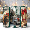 Small Town Christmas 20oz Personalized Tumbler With Lid and Stainless Steel Straw, Highland Cow Rustic Western Cowgirl Gift Cup