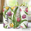 Spring Tulip Garden 20oz Personalized Tumbler With Lid and Stainless Steel Straw, Colorful Floral Bouquet Gift Cup