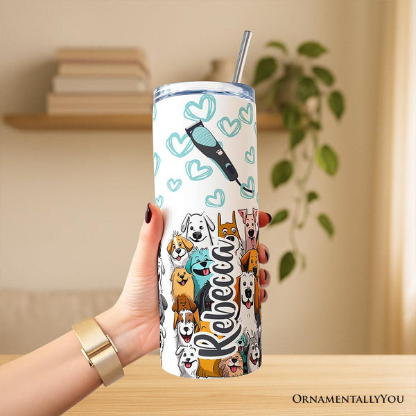 Fluffin' Fabulous Dogs 20oz Personalized Tumbler With Lid and Stainless Steel Straw, Funny Pet Groomer Gift Cup