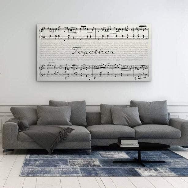 Framed Sheet Music and Song Lyrics Second Anniversary Gift