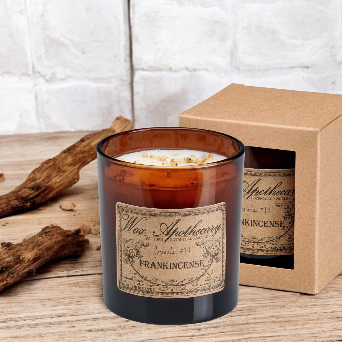 9 oz Frankincense Artisan Amber Glass Candle