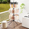 3-Tier Tripod Freestanding Folding Clothes Drying Rack with 24 Clips-Black