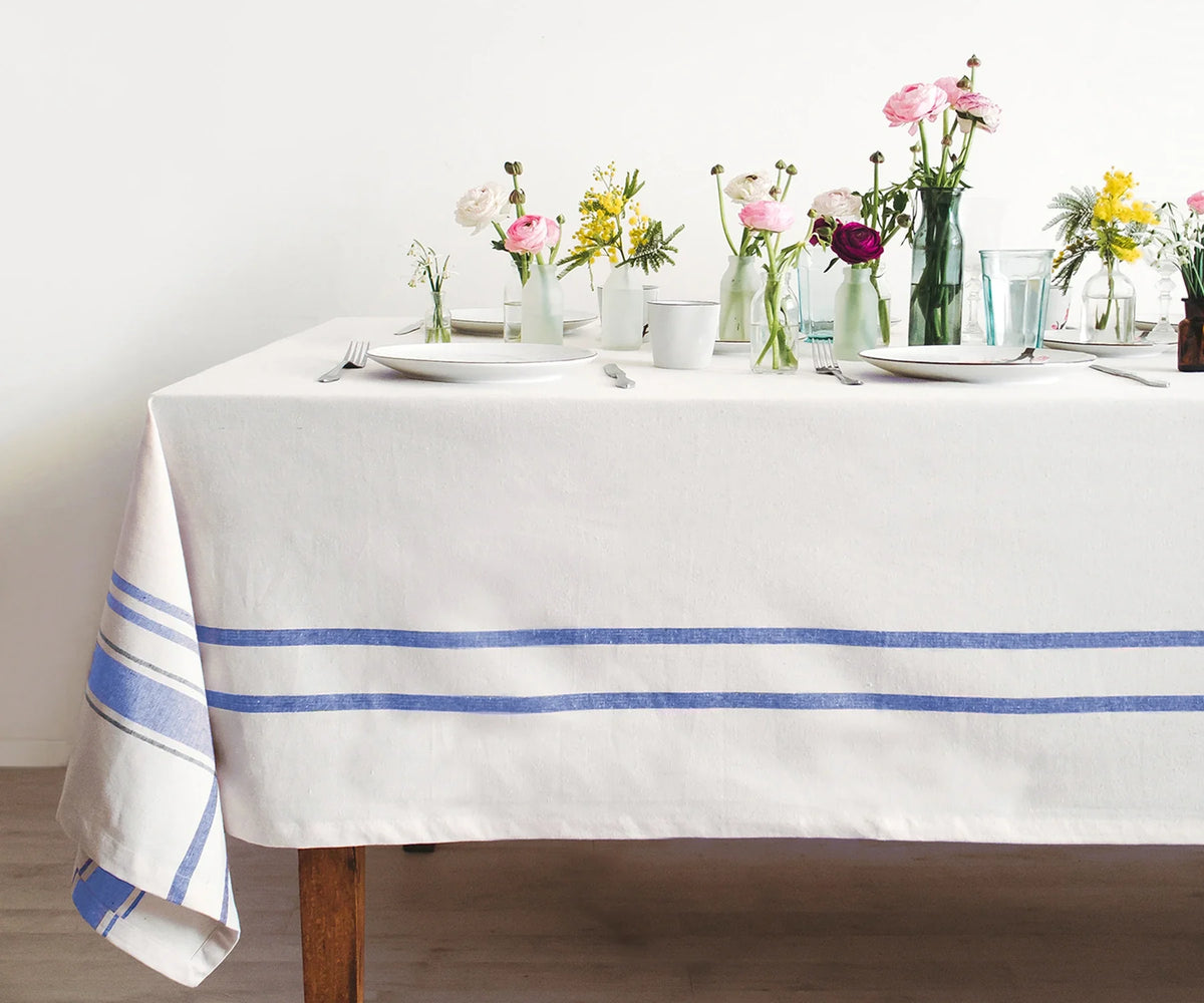 French Striped Tablecloth