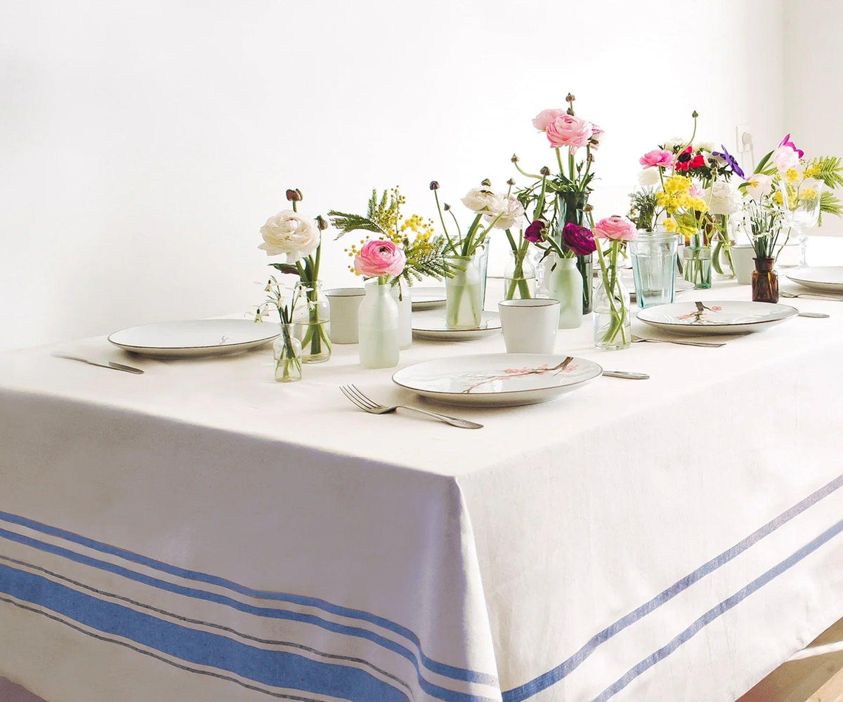 French Striped Tablecloth