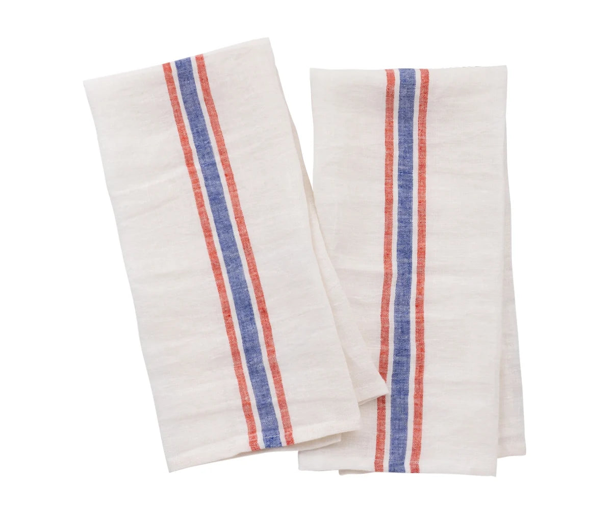 Striped Linen Tea Towels - Set of 2