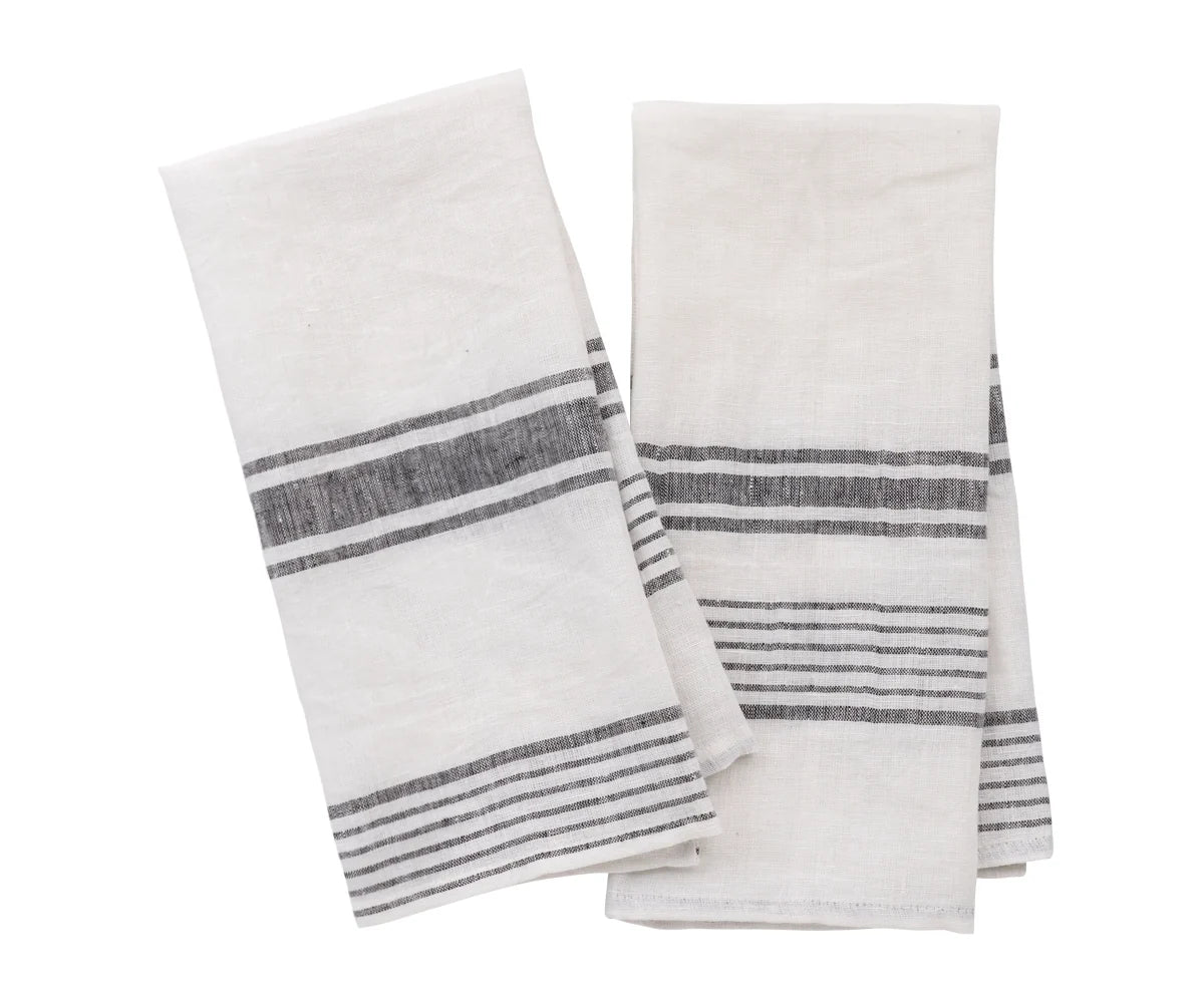 Striped Linen Tea Towels - Set of 2