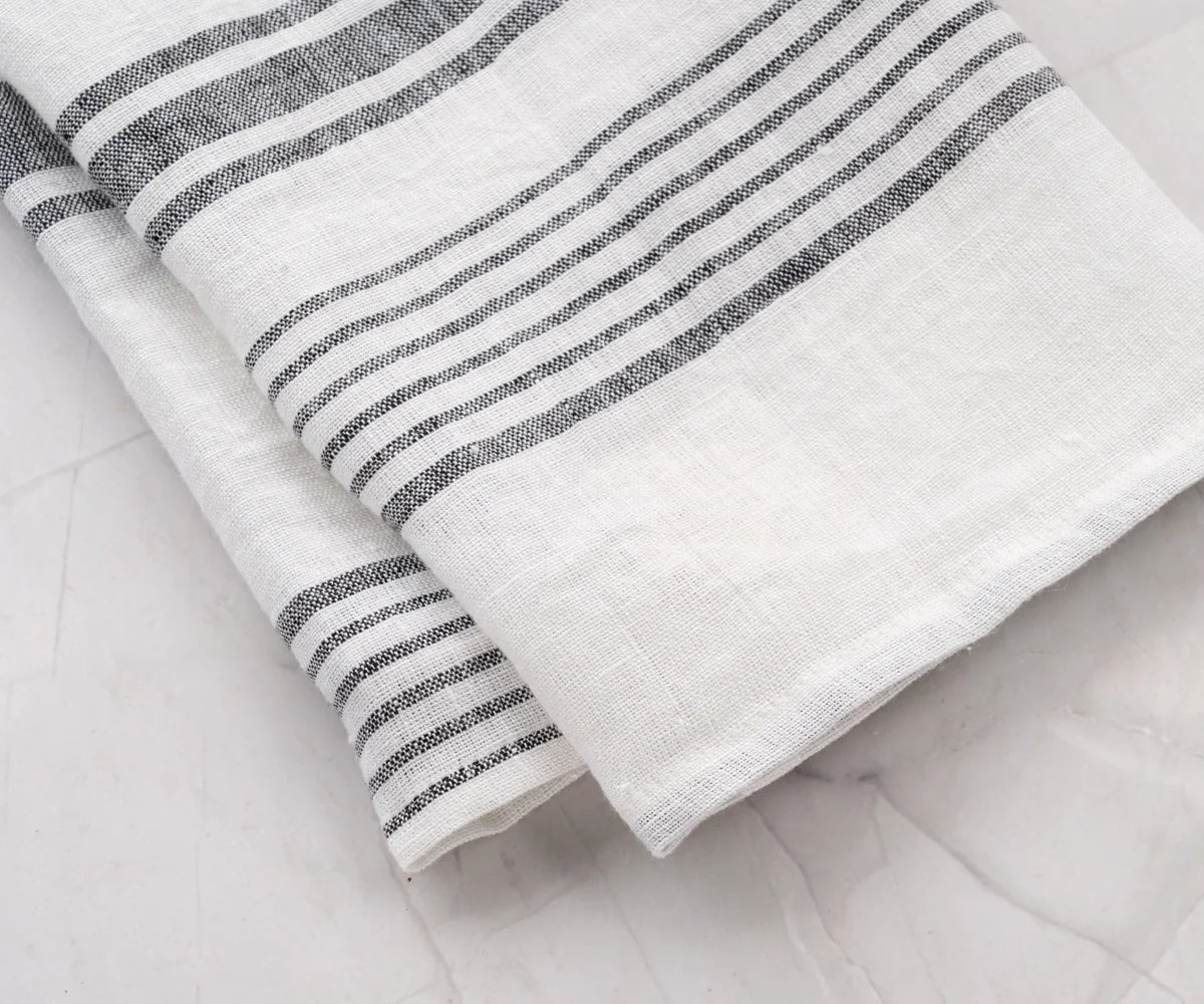 Striped Linen Tea Towels - Set of 2