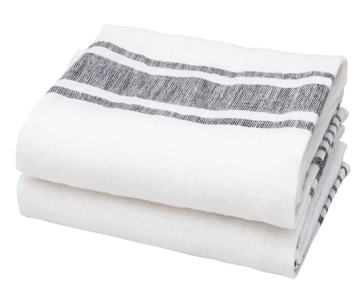 Striped Linen Tea Towels - Set of 2