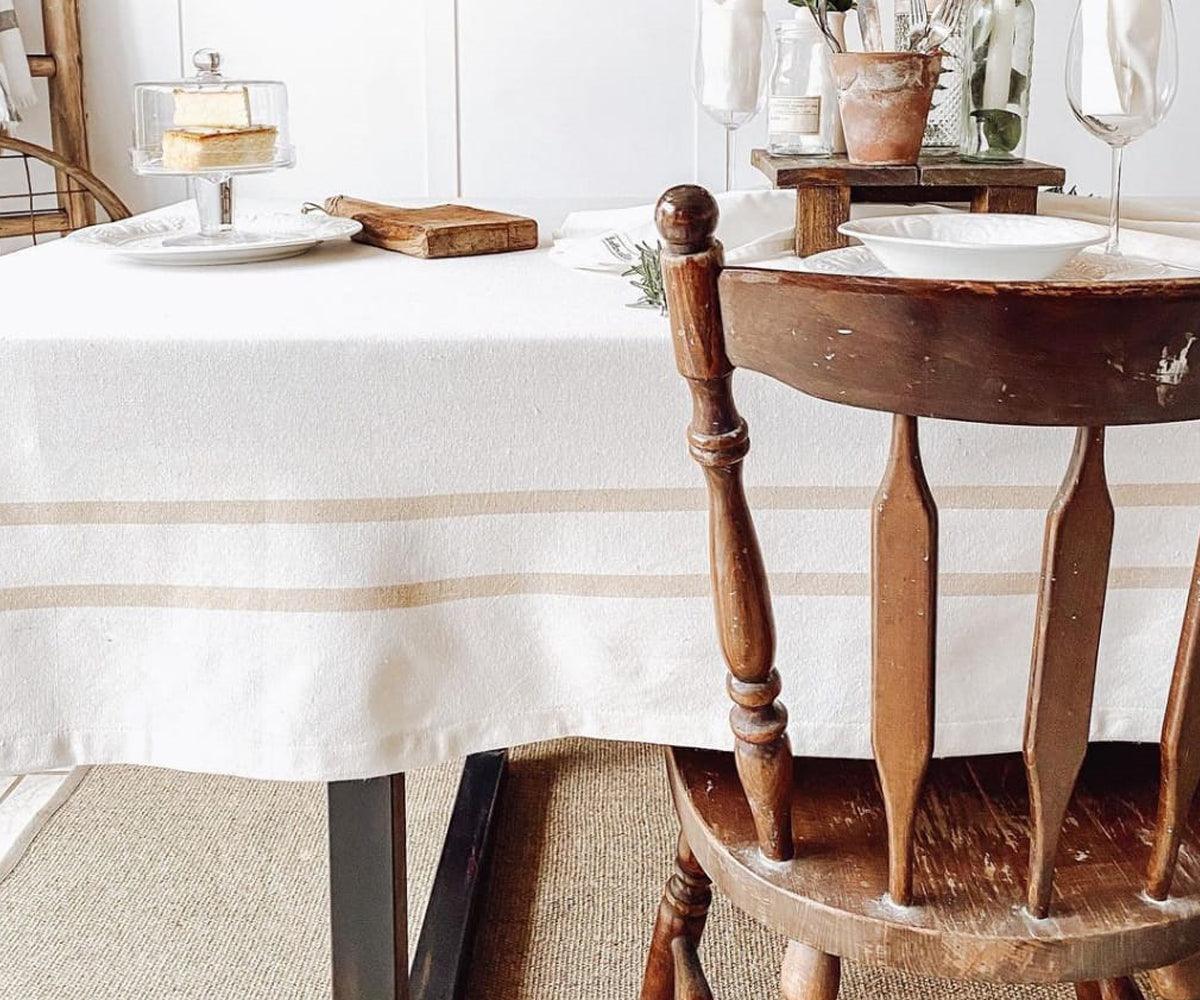 French Striped Tablecloth
