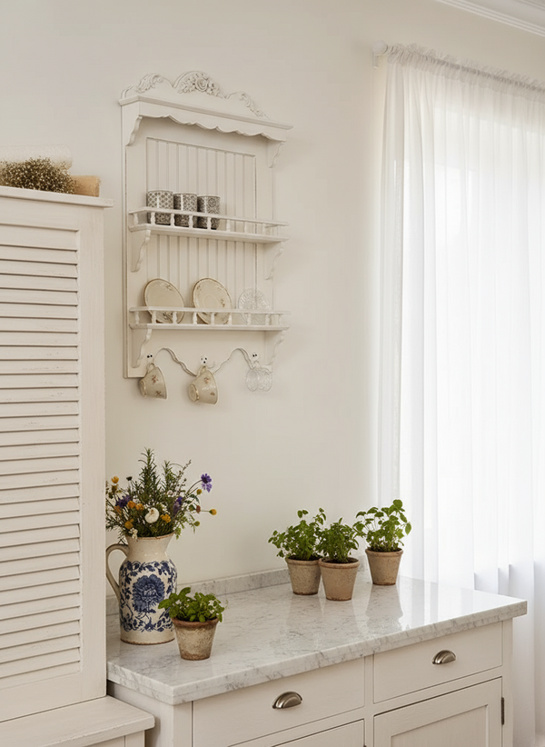 Wall Mounted French-Style Dish and Plate Storage Rack VagabondVintage