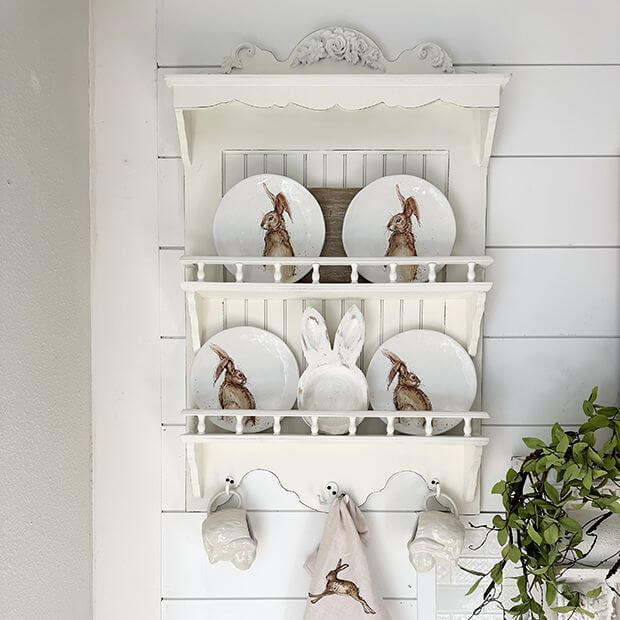 Wall Mounted French-Style Dish and Plate Storage Rack VagabondVintage