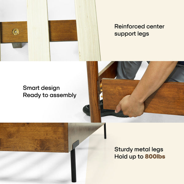 Acacia Frida Deluxe Solid Wood Bed Frame