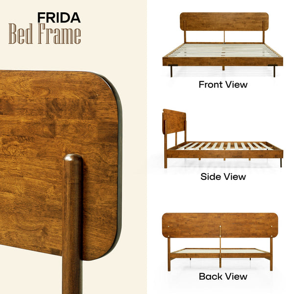 Acacia Frida Deluxe Solid Wood Bed Frame
