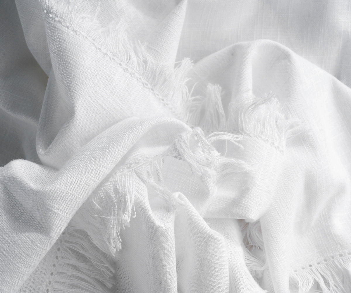 White Tablecloths - Fringe Edges