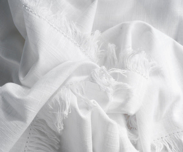 White Tablecloths - Fringe Edges