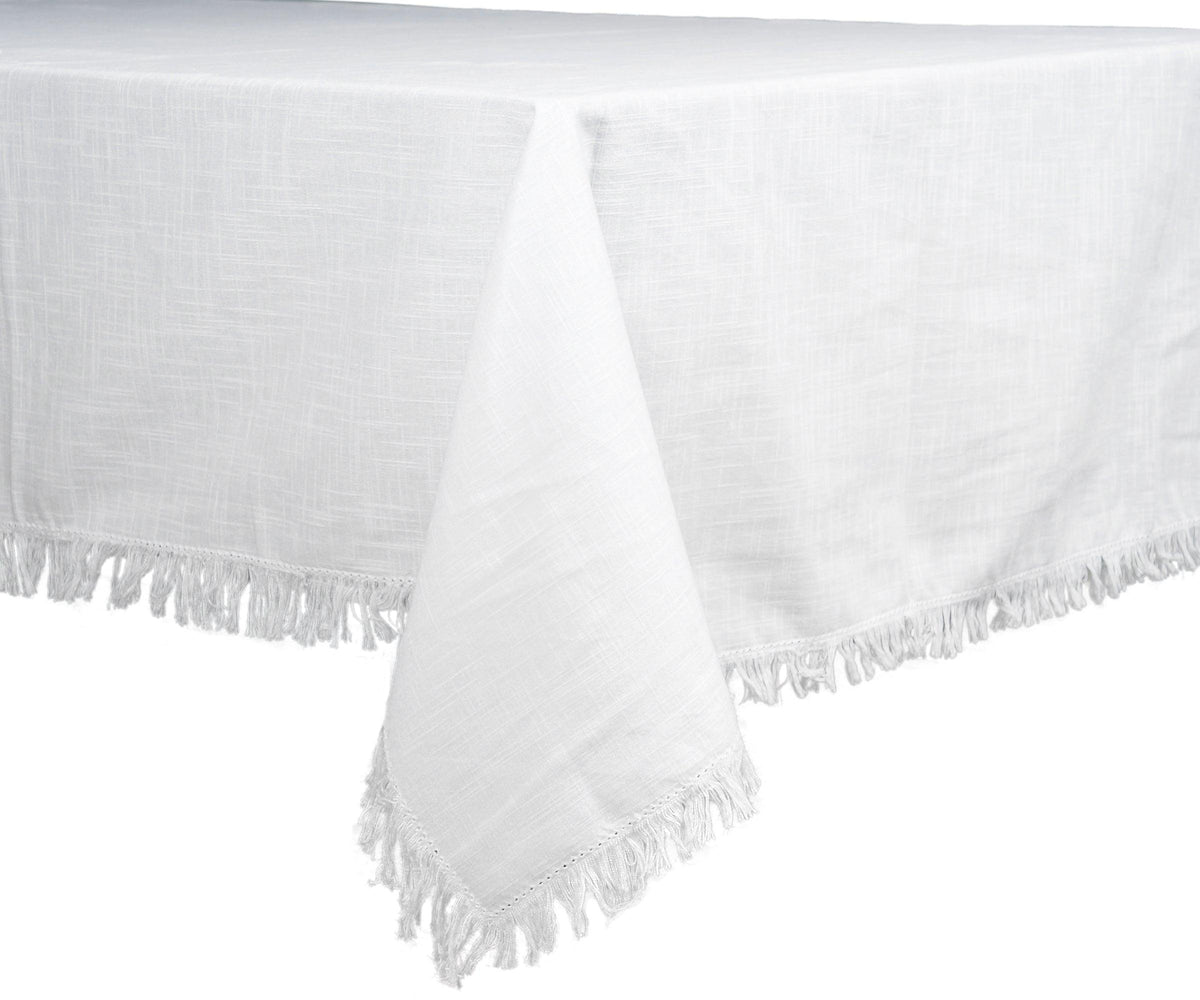 White Tablecloths - Fringe Edges