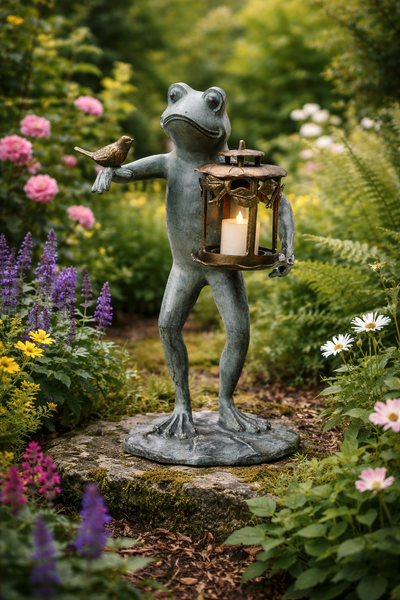 Frog and Bird Garden Lantern