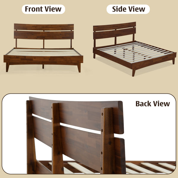 Acacia Aurora Deluxe Wood Platform Bed Frame