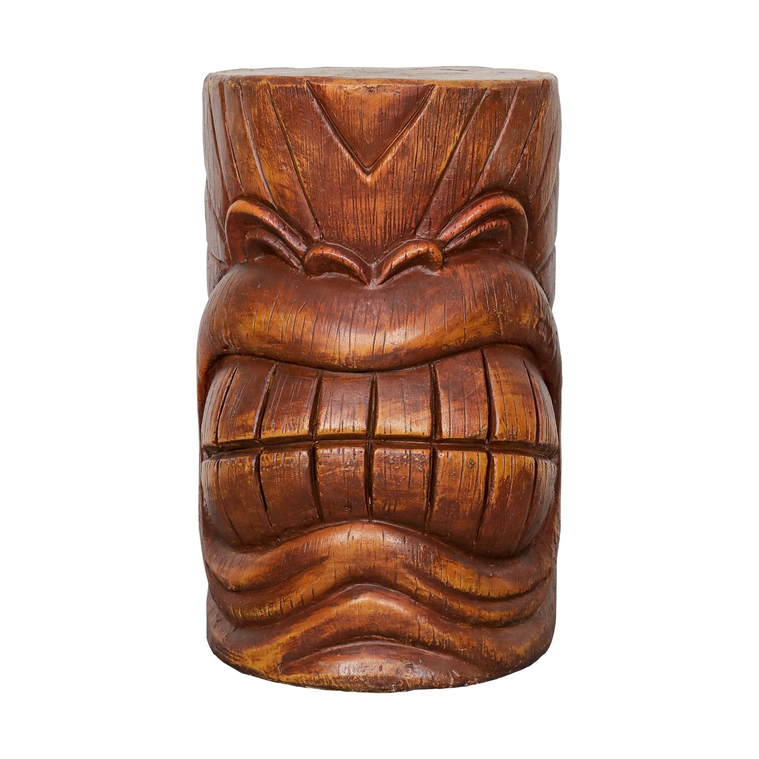 Concrete Hawaiian Tiki Statue Side Table 19 Inch