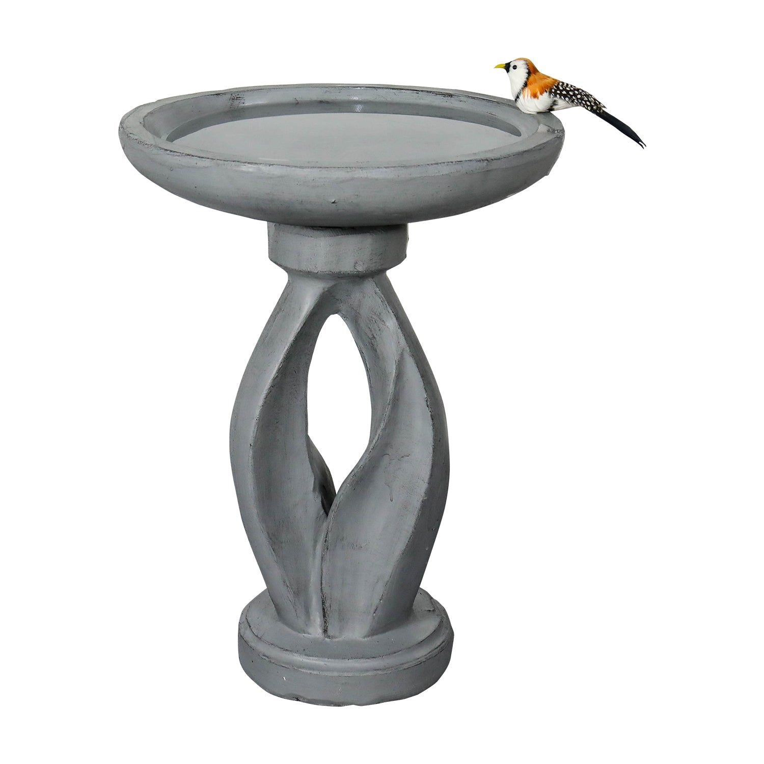 Concrete Bird Bath Contemporary Twin Cutout 22 Inch