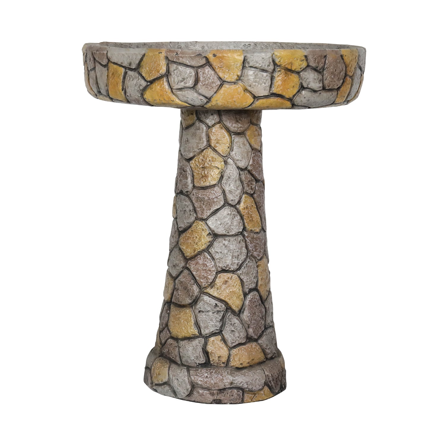 Concrete Mosaic Bird Bath Stone Inlay 24 Inch