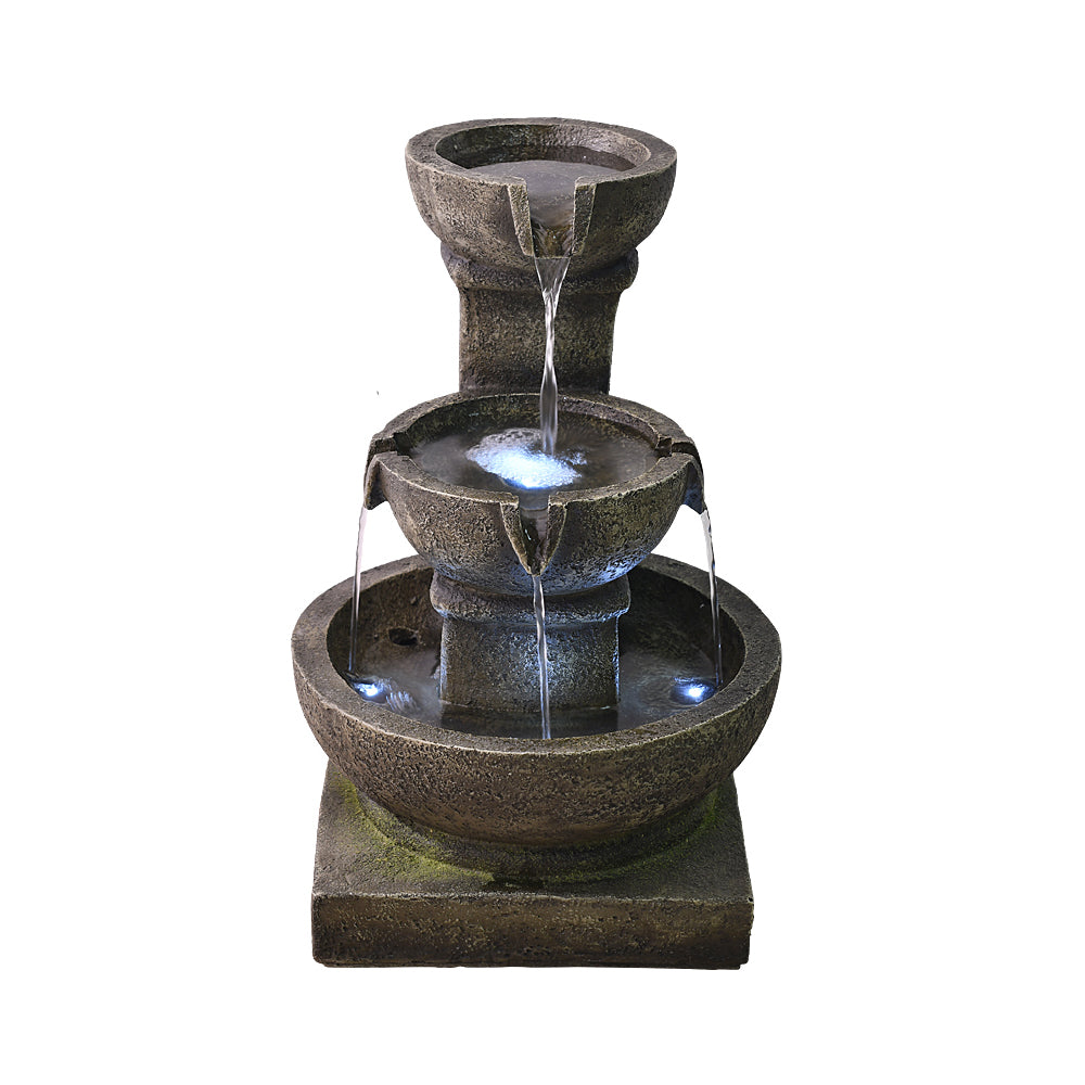 Resin Classical 3 Tier Tabletop Garden Fountain 16 Inch
