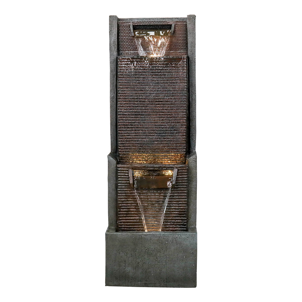 Resin Slim Outdoor Wall Fountain 39 Inch 11 Inch Deep