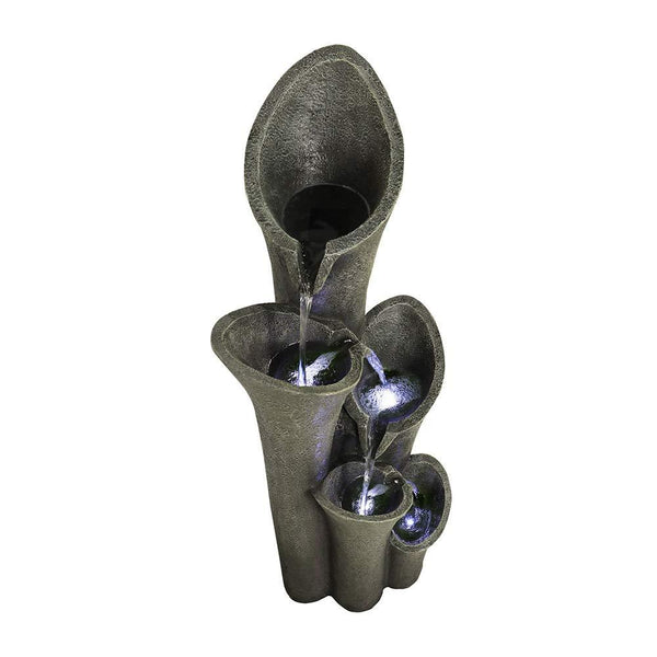 Resin Angled Pillar Outdoor Floor Fountain 39 in 14 lb