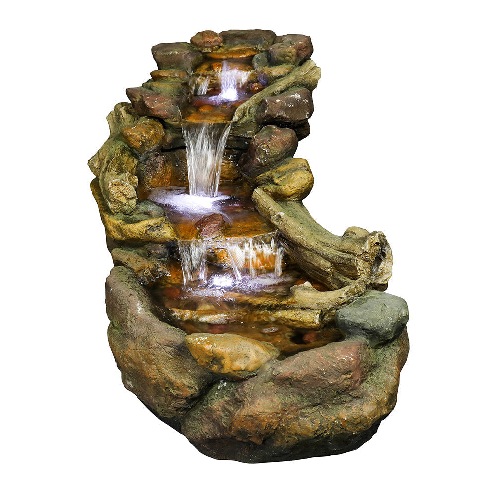 Resin Driftwood Creek Horizontal Outdoor Fountain 39 in