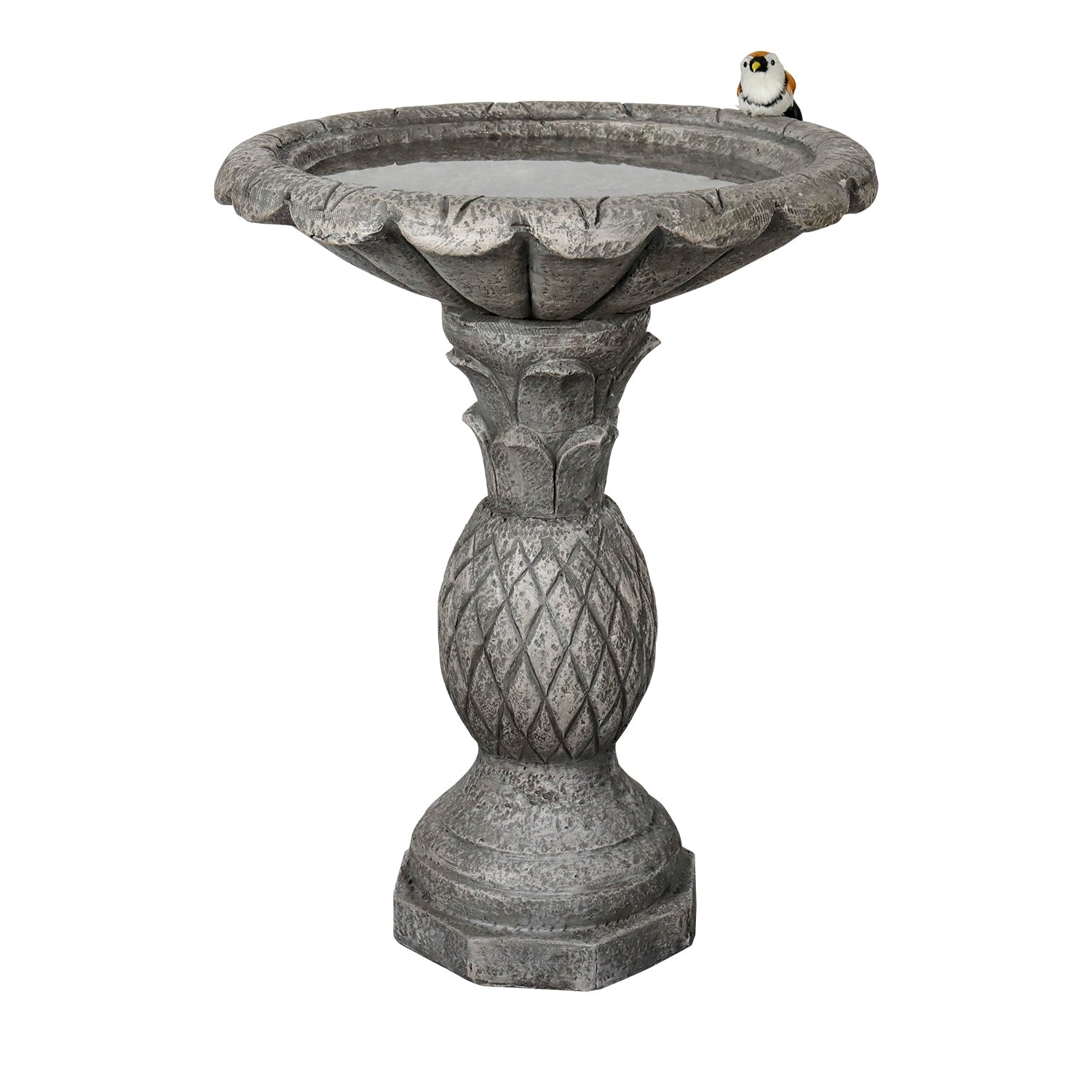 Concrete Pineapple Bird Bath Classical Pedestal 24 Inch