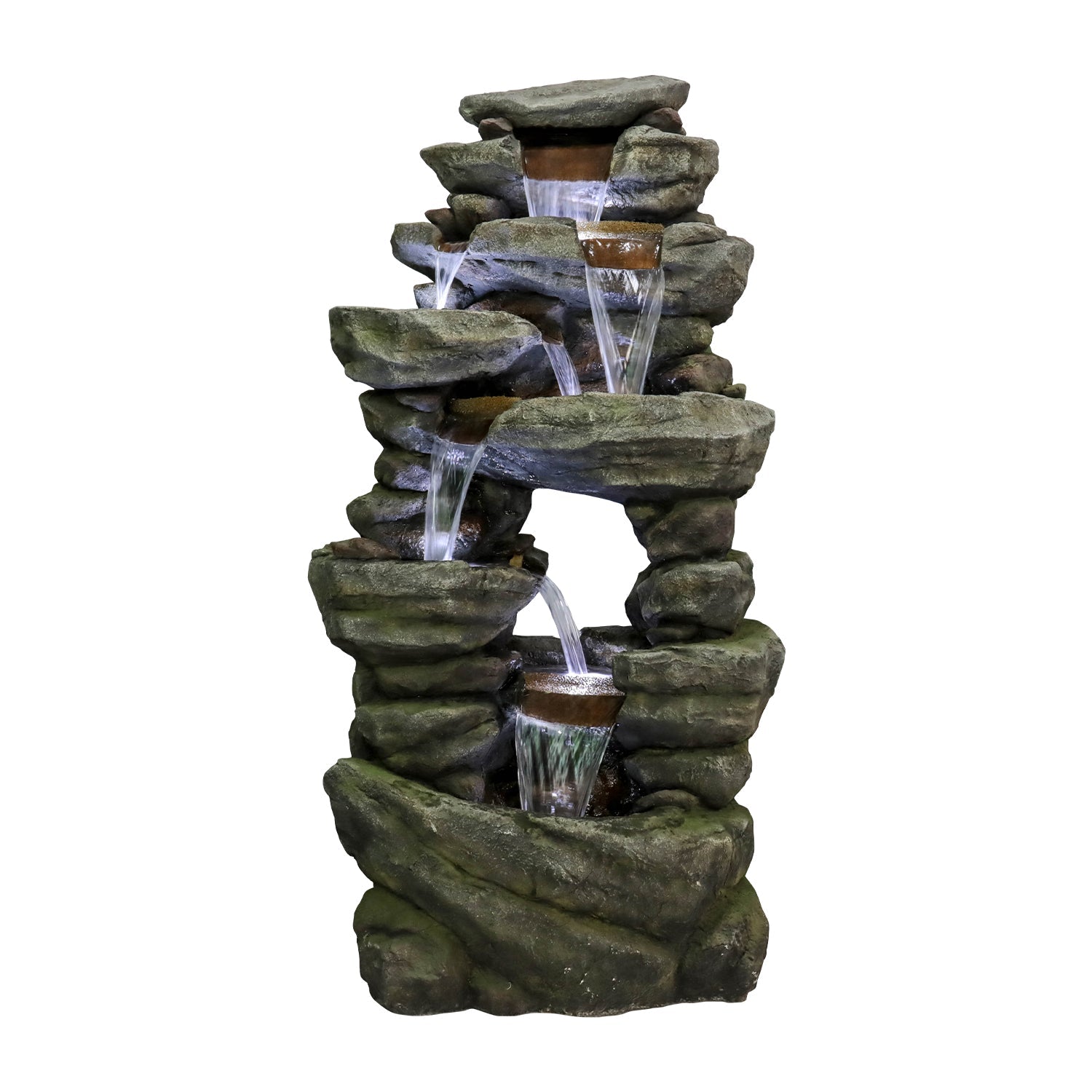 Resin Rock Waterfall Fountain Large 60 Inch 7 Tier