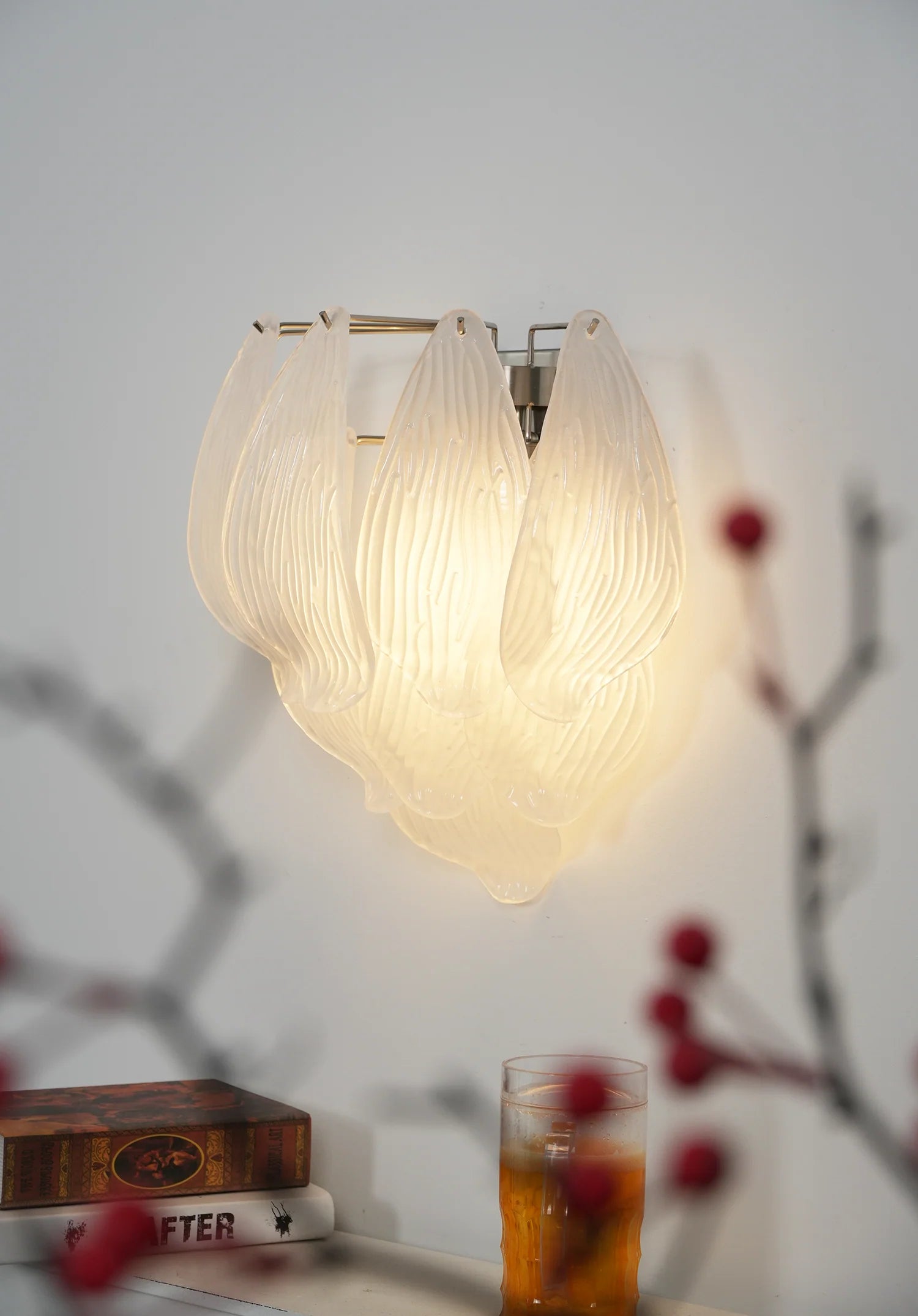 Frosted Petal Glass Wall Light