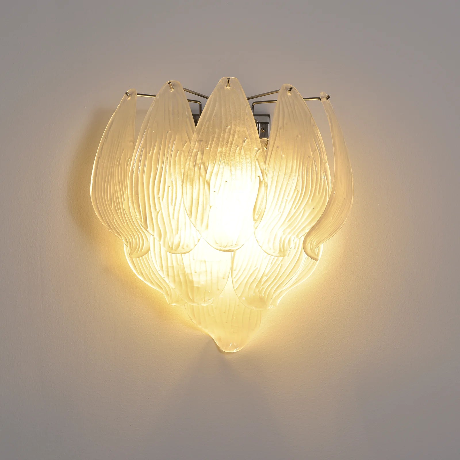 Frosted Petal Glass Wall Light