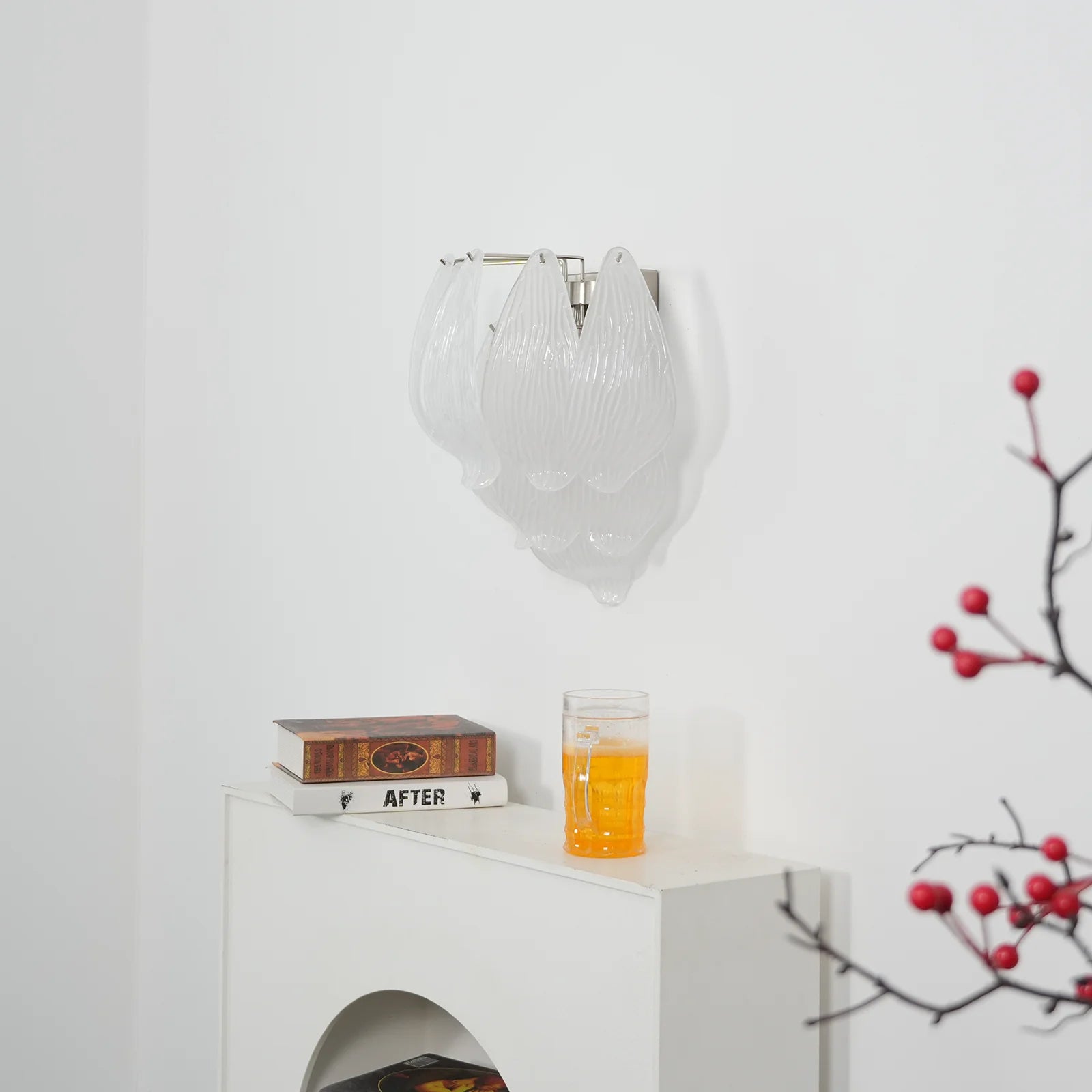 Frosted Petal Glass Wall Light