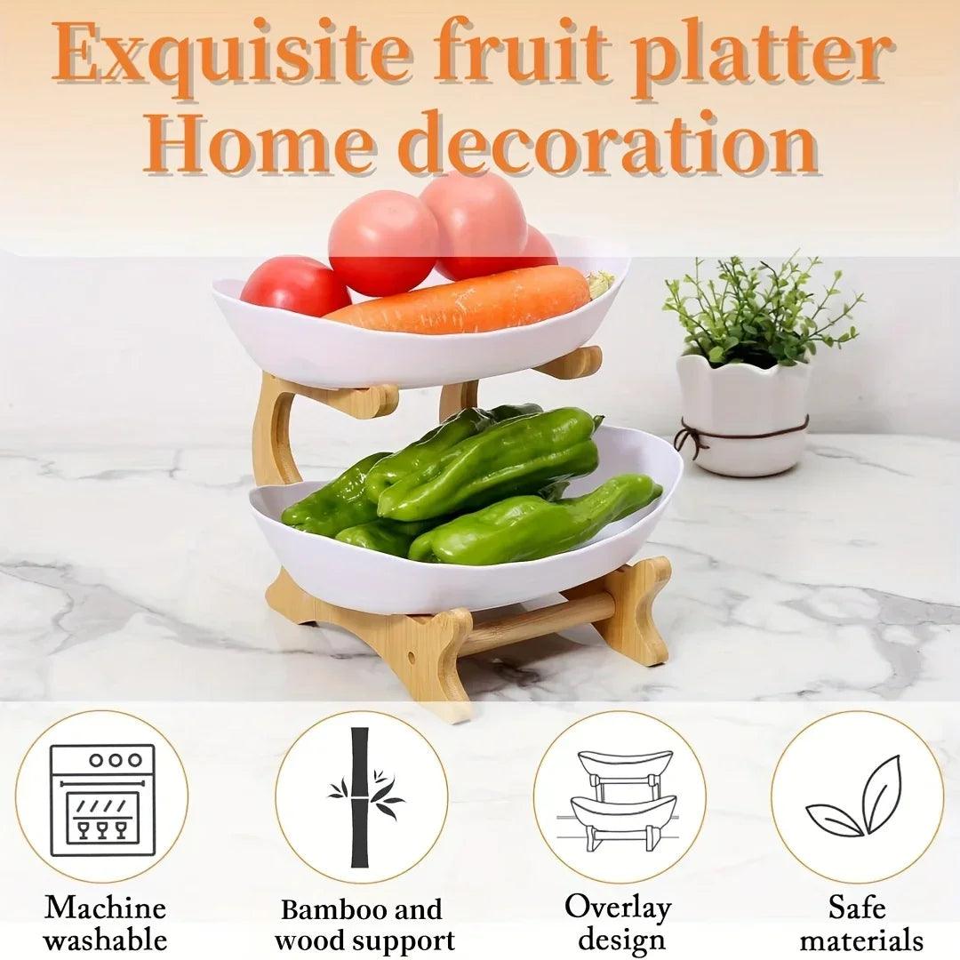 Fruit Basket - 2-Tier Wood