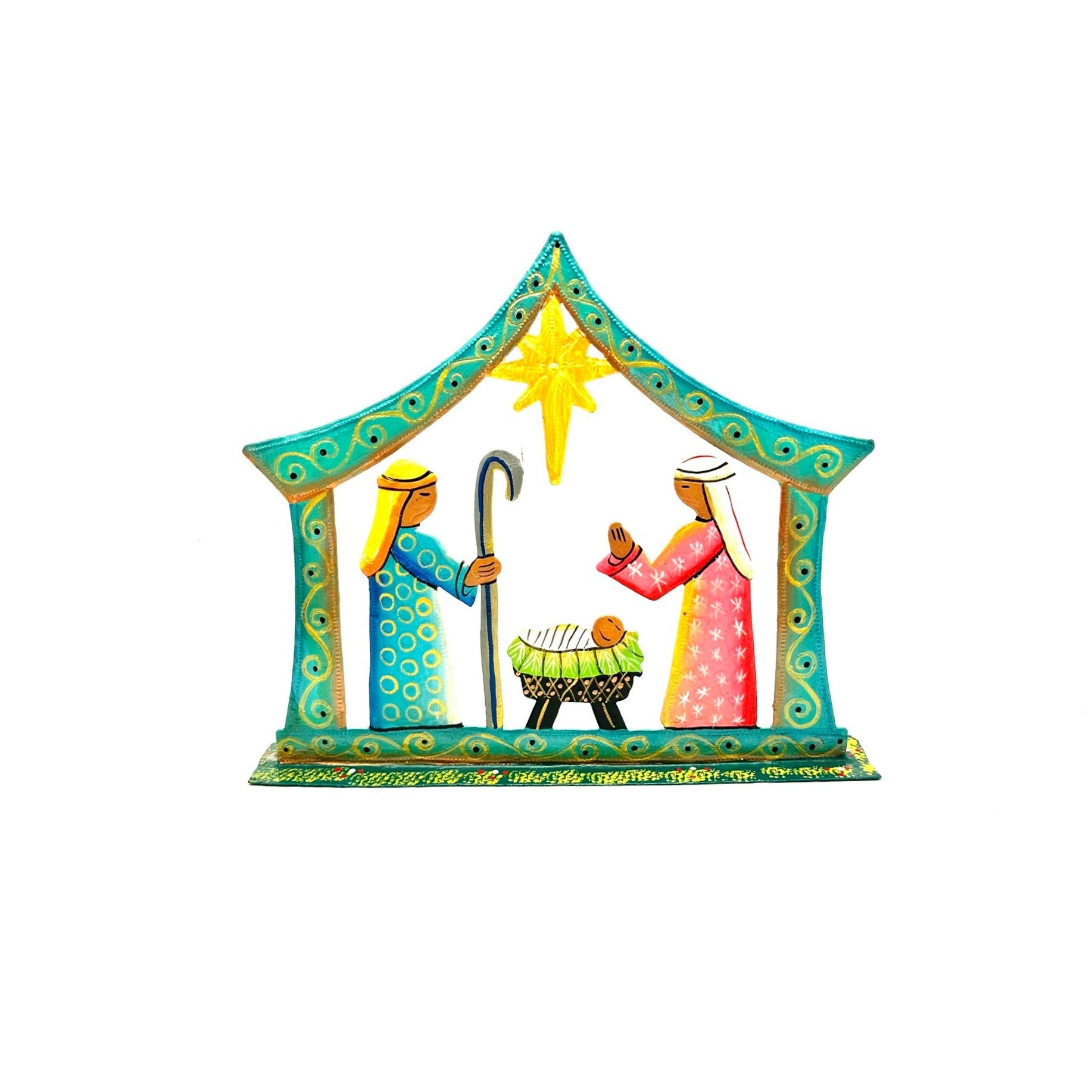 Turquoise Simple Nativity