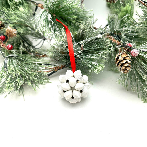 Cereal Box Bead Popcorn Ornament- Bright White