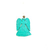 Ceramic Angel Ornament - Glitter Turquoise