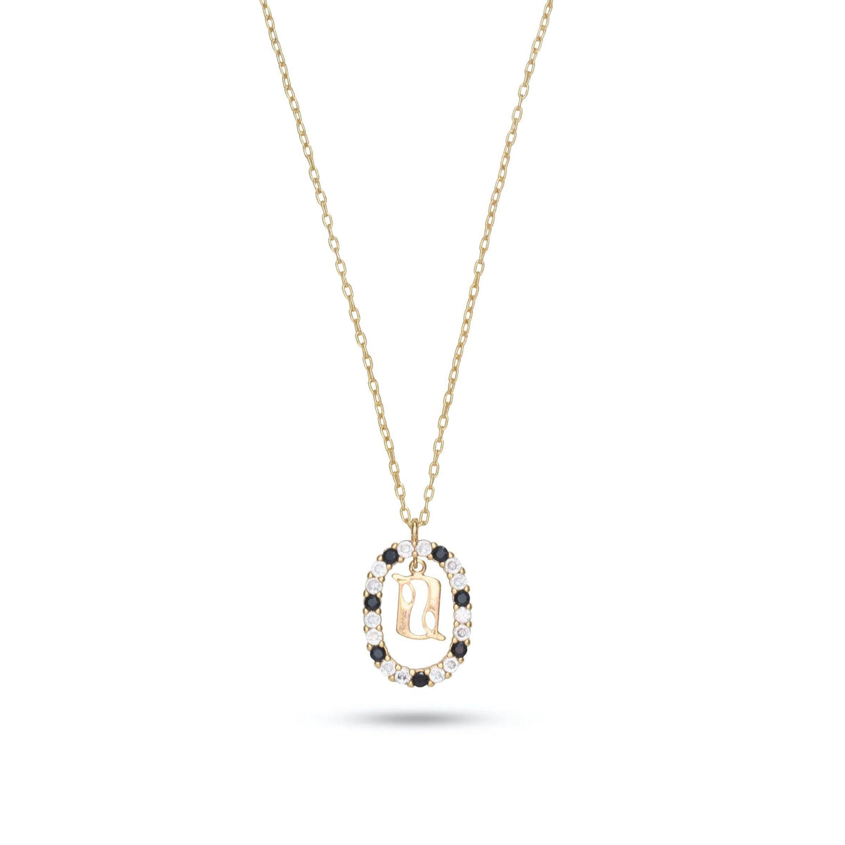 Armenian Alphabet Initial Necklace – Gold-Plated with Zircon