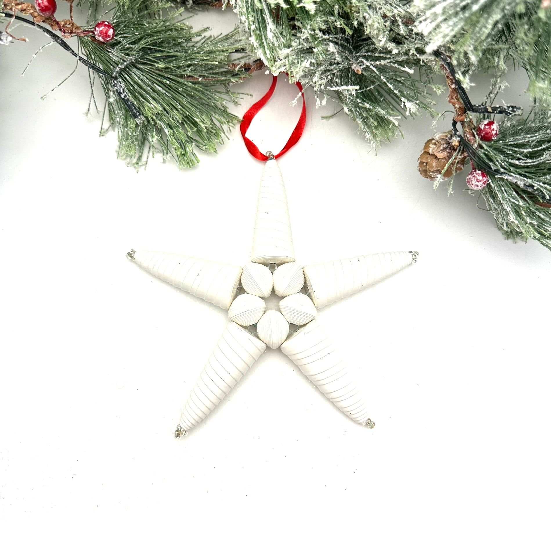 Jumbo Cereal Box Star Ornament- White