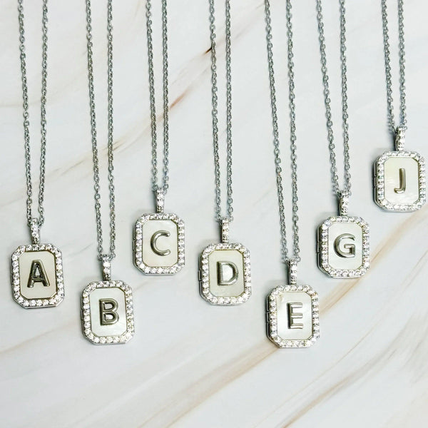 Initial Deco Open Locket Pendant Necklace - Gifts for You 'n Me