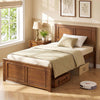 Twin Size Wooden Platform Bed Frame with Headboard