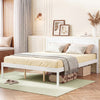 Full/Queen/Twin Size Bed Frame Farmhouse Wooden Platform Bed with Headboard White-Queen Size