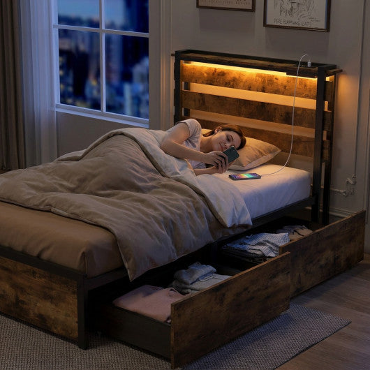Twin LED Bed Frame with 60 000+ Color Lights & App Control