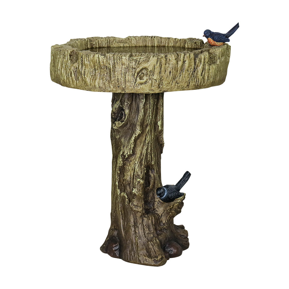 Concrete Tree Trunk Bird Bath Deep Bark 24 Inch