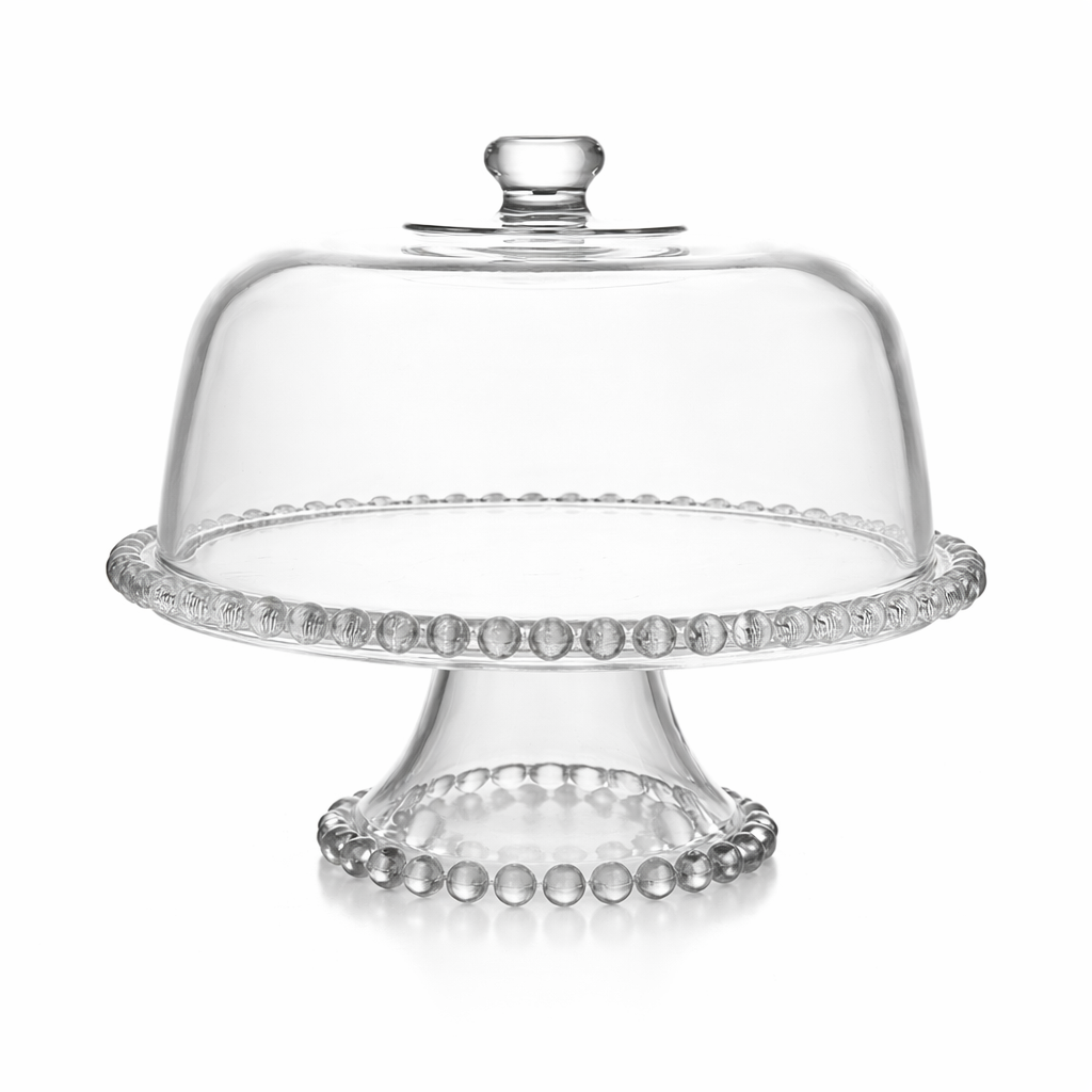 Elegant Glass Dessert Stand Set with Cloche Lids