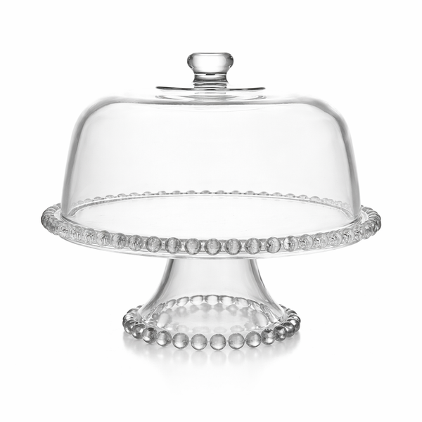 Elegant Glass Dessert Stand Set with Cloche Lids