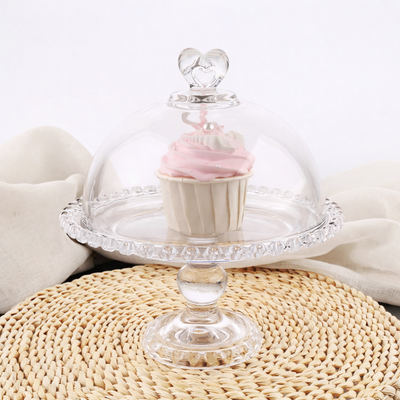 Elegant Glass Dessert Stand Set with Cloche Lids
