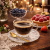Embossed Glass Tea Cup & Saucer Set