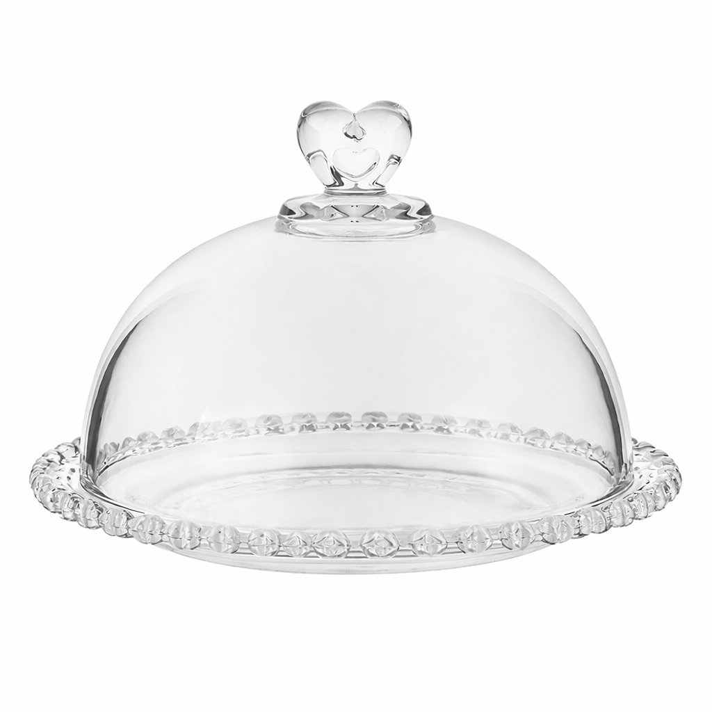 Crystal-Cut Glass Serving Dome & Covered Dish